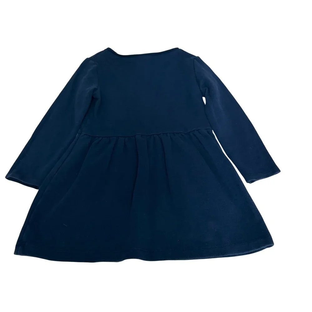 Carters Toddler Girls Navy Blue Sequin Heart Fleece Dress 24M Wild At Heart